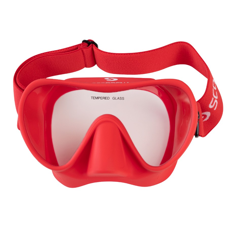 Mask Scorpena N3 red, elastic strap