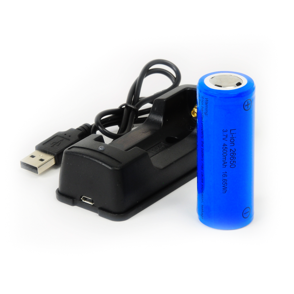 26650 lithium battery + charger