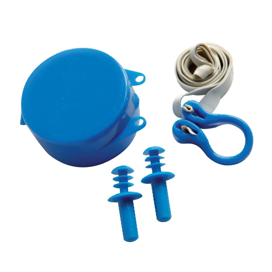 Set of ear plugs + nose clip for kids FLUYD, blue