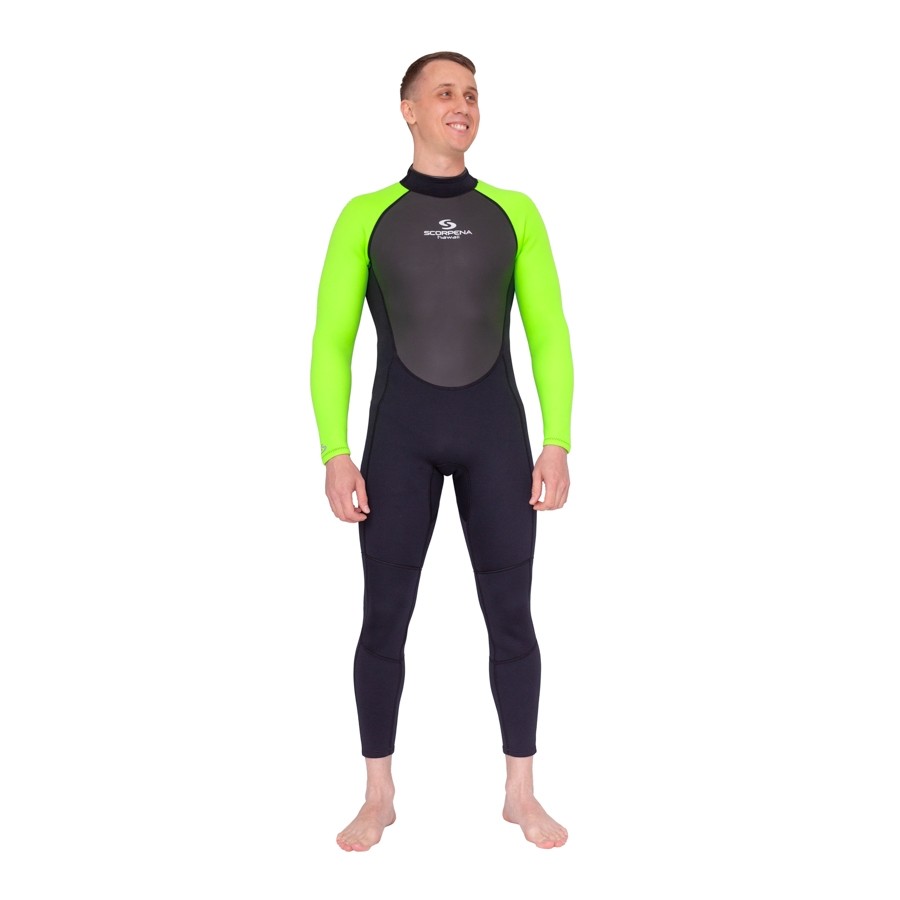 Wetsuit Scorpena Hawaii, 3-2mm, neon green