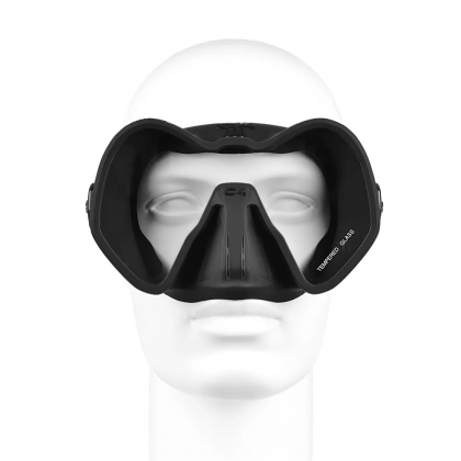 Mask C4 Skyline, black, with anti-fog coating